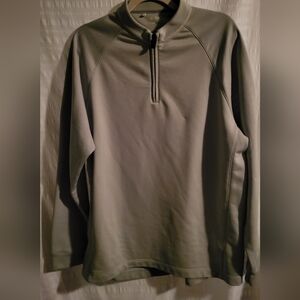 Adidas men's quarter zip warm up Pullover.  Light gray. Size Large